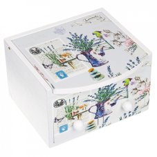 Шкатулка для украшений, "Кувшин с лавандой", 9,5х6,5х4,5 см, МДФ